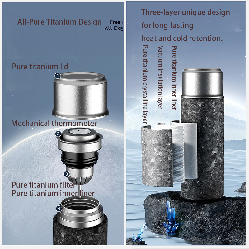 TI-LUXE L1 Pure Titanium thermos bottle