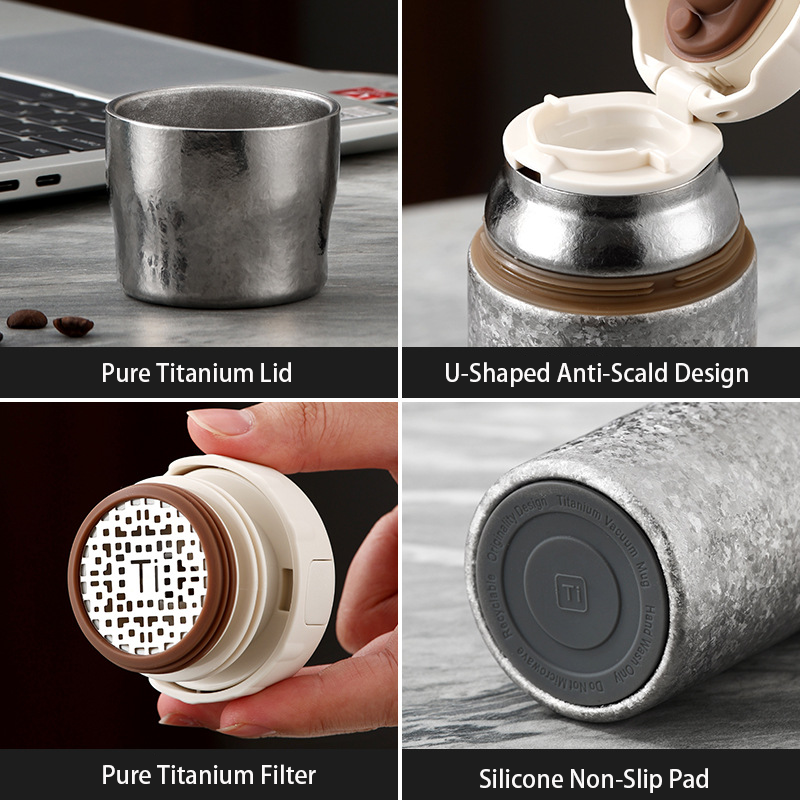 TI-LUXE B2 Pure Titanium Thermos Bottle