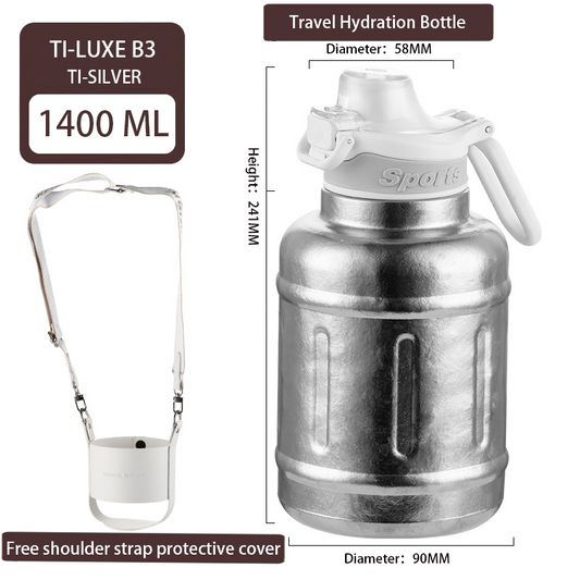 TI-LUXE B3 Pure Titanium Lightweight Hiking Water Bottle
